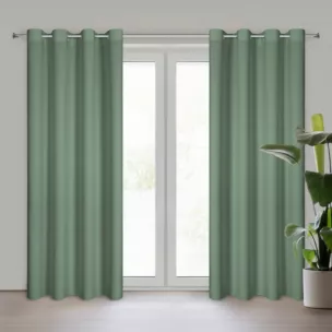 Zasłona ciemnomiętowa z matowej gładkiej tkaniny 140x250 cm przelotka RITA Eurofirany