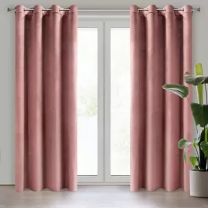 Zasłona ciemnoróżowa z tkaniny welwetowej 140x250 cm przelotka ROSA Design 91 Eurofirany
