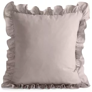 Poszewka na poduszkę 45x45 cm bawełniana z ozdobną falbanką pudrowa Eurofirany