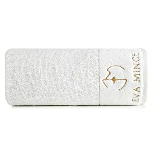 Ręcznik kąpielowy 50X90 cm bawełniany kolor kremowy z haftowanym logiem Eva Minge 550g/m2 GAJA Eurofirany