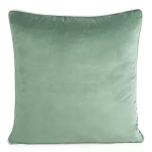 Poszewka na poduszkę 60x60 cm welwetowa o delikatnym połysku z ozdobną lamówką ciemnomiętowa GAJA 2 Eurofirany