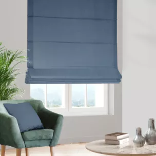 Roleta rzymska DORA - HIT niebieska z miękkiej tkaniny o welurowej strukturze