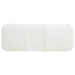 Ręcznik kąpielowy 90x150 cm bawełniany kolor kremowy z welwetową bordiurą 500 g/m2 JESSI Eurofirany