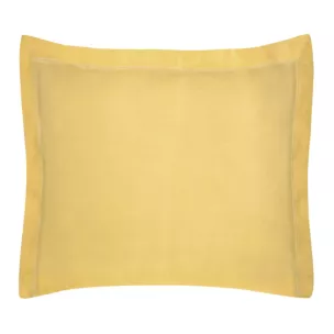 Poszewka na poduszkę 70x80 cm bawełniana z satynowym połyskiem i ozdobną kantą musztardowa NOVA COLOUR Eurofirany