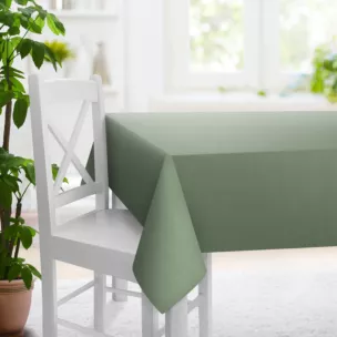 Obrus szyty miętowy z miękkiej tkaniny w drobny wzór jodełkowy