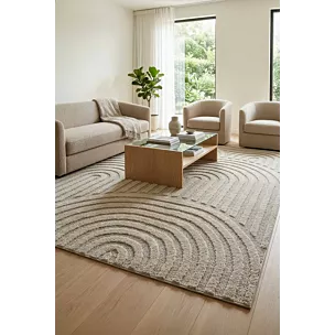 Dywan 50x80 cm beżowy z wypukłym półokrągłym wzorem ART1 Eurofirany