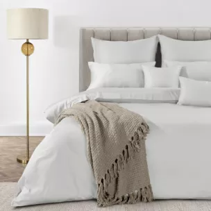 Pościel 140x200 cm z makosatyny bawełnianej kolor biały Eva Minge Eurofirany