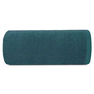 Ręcznik kąpielowy 50x90 cm bawełniany kolor ciemnoturkusowy zdobiony błyszczącą bordiurą 500 g/m2 LARI Eurofirany