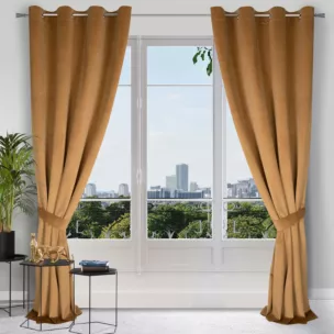 Zasłona miodowa z matowego welwetu z upinaczem 140x270 cm przelotka CARMEN Eurofirany