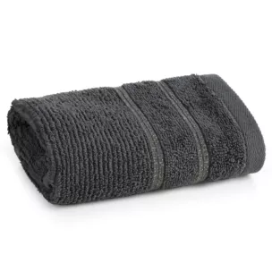 Ręcznik do rąk 30x50 cm bawełniany kolor stalowy w błyszczące paseczki AMIRA Eurofirany