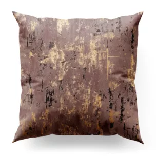 Poszewka szyta pudrowo różowo złocista z tkaniny welwetowej zdobionej połyskującym drukiem