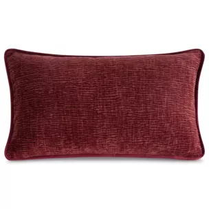 Poszewka na poduszkę 30x50 cm bordowa z szenilowej garbowanej tkaniny ROSI Eurofirany