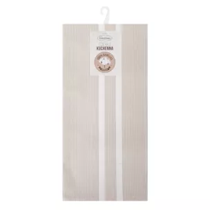 Ściereczka kuchenna 50x70 cm bawełniana kolor beżowy zdobiona pasami 200 g/m2 OLIVIA Eurofirany
