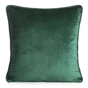 Poszewka na poduszkę 45x45 cm welwetowa z ozdobną wypustką ciemnozielona VELVET 147 EUROFIRANY PREMIUM