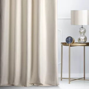 Zasłona szyta na flexach LUXOR kremowa z eleganckiej lśniącej tkaniny o drobnym splocie