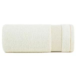 Ręcznik do rąk 30x50 cm bawełniany kolor kremowy z ozdobną bordiurą 500 g/m2 NESSY Eurofirany