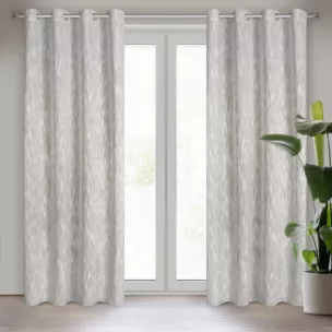 Zasłona beżowa o widocznym splocie w stylu eko 140x250 cm przelotka ANIKA Eurofirany