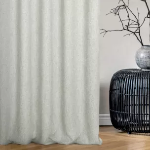 Zasłona szyta na taśmie fala kremowa z tkaniny typu bukla z efektem melanżu