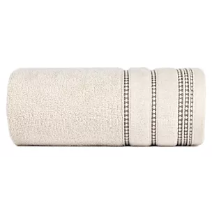 Ręcznik do rąk 30x50 cm bawełniany kolor beżowy z delikatną ozdobną bordiurą 500 g/m2 AMANDA Eurofirany