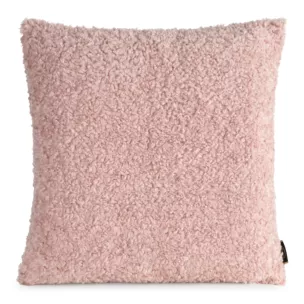 Poszewka na poduszkę 50x50 cm z miękkiej tkaniny barankowej pudrowa BUKLA Eurofirany