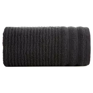 Ręcznik kąpielowy 70x140 cm bawełniany kolor czarny w prążki 400 g/m2 SAMMY Eurofirany