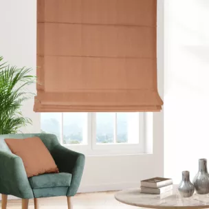 Roleta rzymska miedziana z tkaniny strukturalnej z delikatnym połyskiem