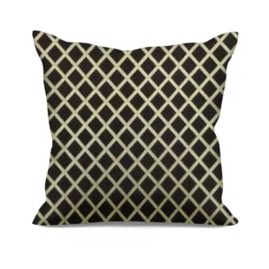 Poszewka szyta czarno złota z szenilowej tkaniny w drobny geometryczny wzór przetykany błyszczącą nicią