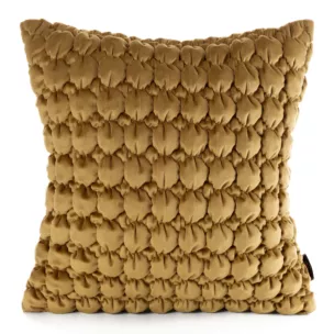 Poszewka na poduszkę 45x45 cm welwetowa zdobiona wzorem 3D musztardowa VELVET 193 EUROFIRANY PREMIUM