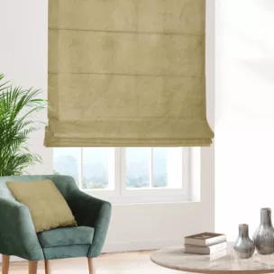 Roleta rzymska WALDO jasnobrązowa ze szlachetnej grubej tkaniny welwetowej o gramaturze 400g/m2