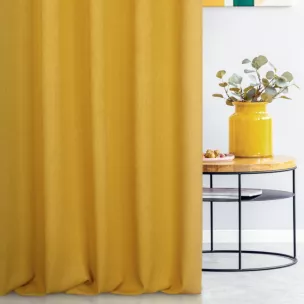 Zasłona szyta na taśmie fala musztardowa z miękkiej tkaniny z efektem melanżu