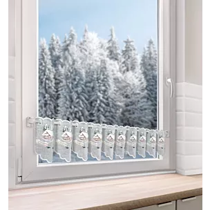 Tkanina firanowa zazdrostka z świątecznym haftem