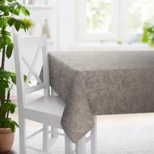 Obrus szyty stalowy z tkaniny z wzorem przetykanym błyszczącą nicią