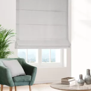 Roleta rzymska srebrna o naturalnym charakterze, z widocznym, ozdobnym splotem