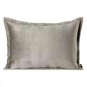 Poszewka na poduszkę 50x70 cm welwetowa pikowana w jodełkę metodą hot press beżowa SOFIA EUROFIRANY PREMIUM