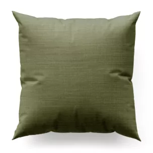 Poszewka szyta oliwkowa z miękkiej tkaniny o naturalnym splocie w stylu ekologicznym