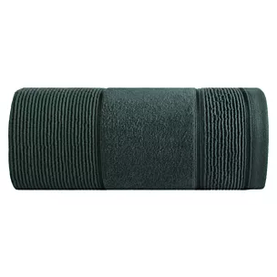 Ręcznik kapielowy 70x140 cm bawełniany kolor ciemnozielony z welurową bordiurą 500 g/m2 EMMA Eurofirany