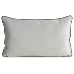 Poduszka 30 x 50 cm welwetowa srebrna zdobiona kontrastującą wypustką na brzegach MELIA EUROFIRANY PREMIUM