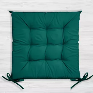 Poduszka na krzesło 40 x 40 x 5 cm wodoodporna ciemnozielona z pikowaniem GARDEN Eurofirany