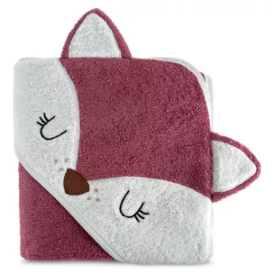 Ręcznik kąpielowy dziecięcy 100x100 cm bawełniany kolor różowy 350g/m2 z kapturem BABY 70Eurofirany