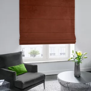 Roleta rzymska ITALIA ceglasta z tkaniny welwetowej o delikatnym połysku