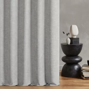 Zasłona szyta na taśmie fala srebrna tkanina o naturalnym charakterze z efektem melanżu