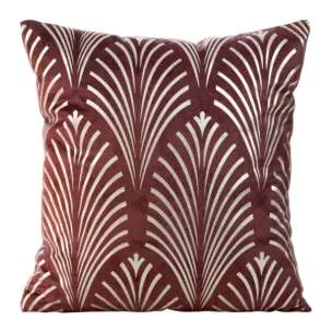 Poszewka na poduszkę 45x45 cm welwetowa z srebrnym nadrukiem bordowa BLINK 27 Eurofirany