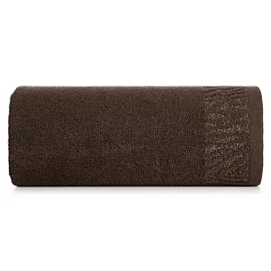 Ręcznik kąpielowy 50x90 cm bawełniany kolor brązowy z ozdobną błyszczącą bordiurą 500 g/m2 MARGO Eurofirany