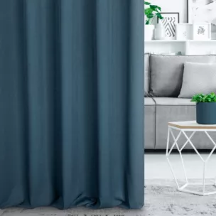 Zasłona szyta na taśmie fala niebieska z miękkiej tkaniny z efektem melanżu