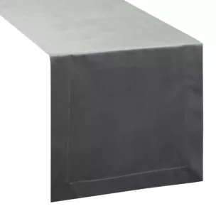 Bieżnik na stół stalowy 40x140 cm welwetowy MELINDA z ozdobną listwą