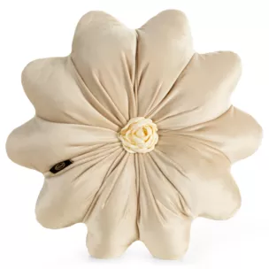 Poduszka w kształcie kwiatka o średnicy 40 cm welwetowa kremowa FLORES 5 Eurofirany