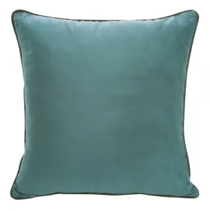 Poszewka na poduszkę 40x40 cm welwetowa z ozdobną wypustką na brzegach ciemnoniebieska MEL Eurofirany