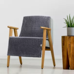 Narzuta-koc na fotel z polaru 70x160 cm stalowa LORI DESIGN 91 Eurofirany