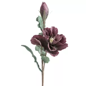 Kwiat sztuczny ciemnofioletowy z plastycznej pianki foamiran 70 cm Eurofirany