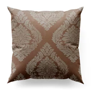 Poszewka szyta pudrowo różowa miękka z dodatkiem bawełny z wzorem ornamentowym